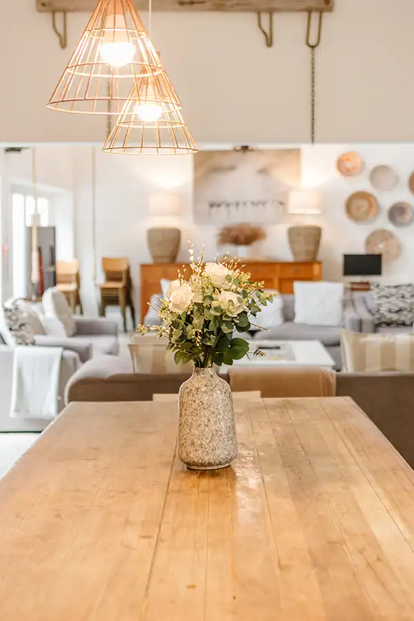 Living room with flowers