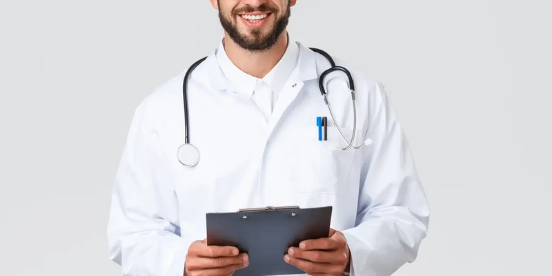 liberty male doctor holding clipboard prescription drugs